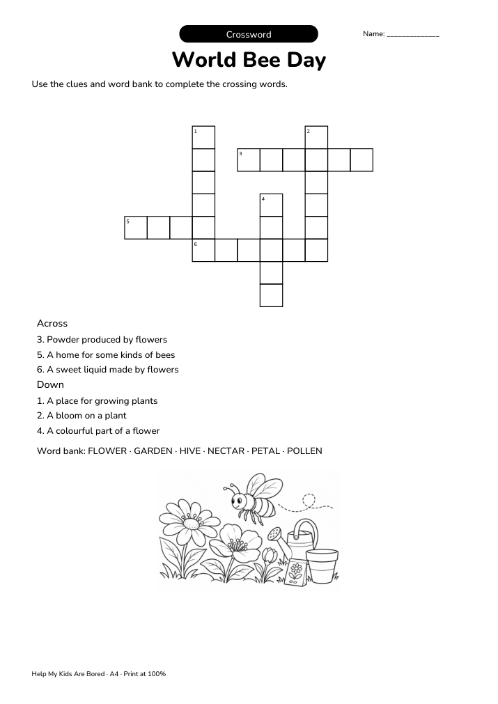 World Bee Day Crossword