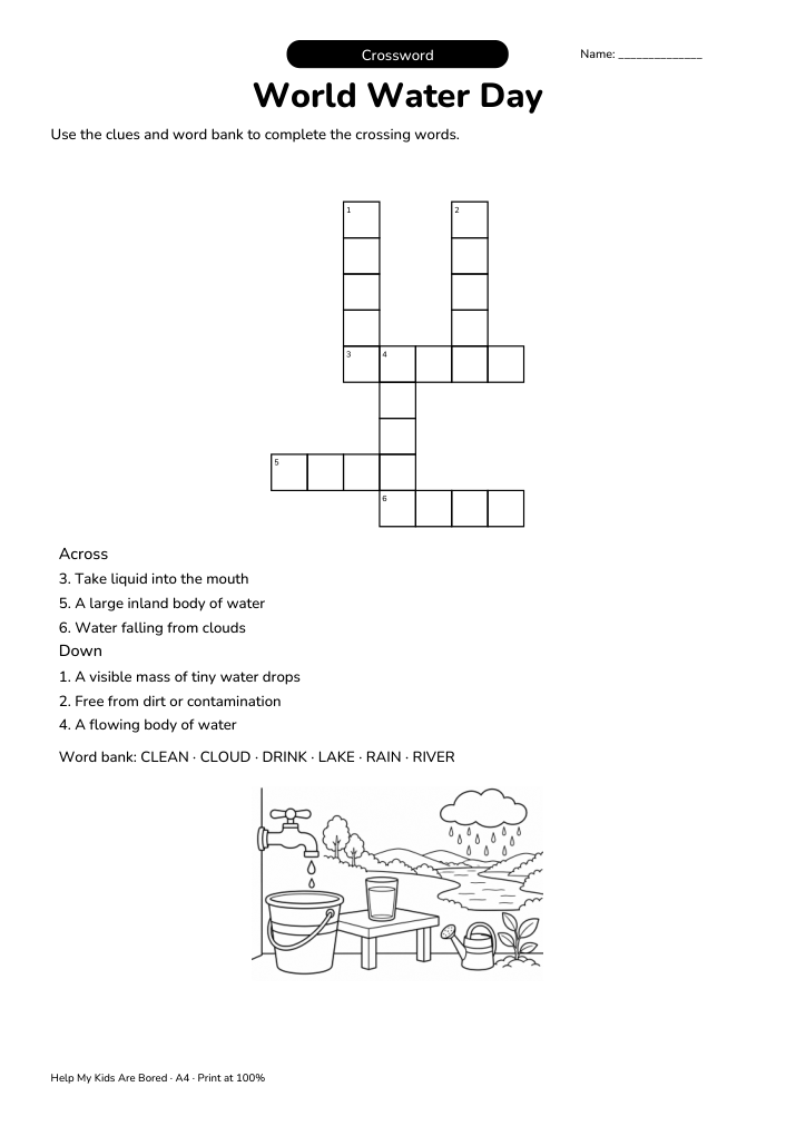 World Water Day Crossword