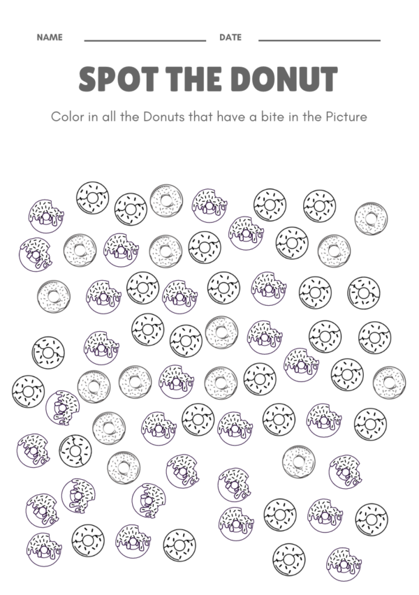 Doughnut Themed Kids Free Printable Activity Sheets - Help My Kids Are