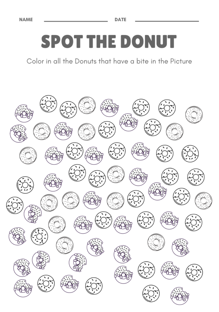 Doughnut Themed Kids Free Printable Activity Sheets - Help My Kids Are ...